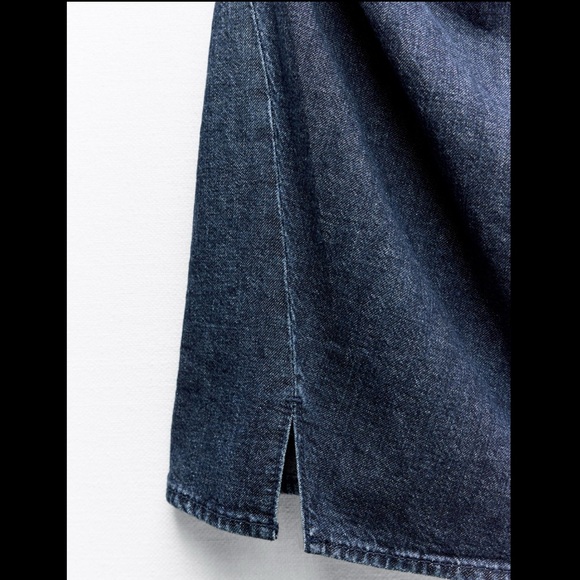 DRAPED TRE DENIM DRESS - Picture 9 of 9